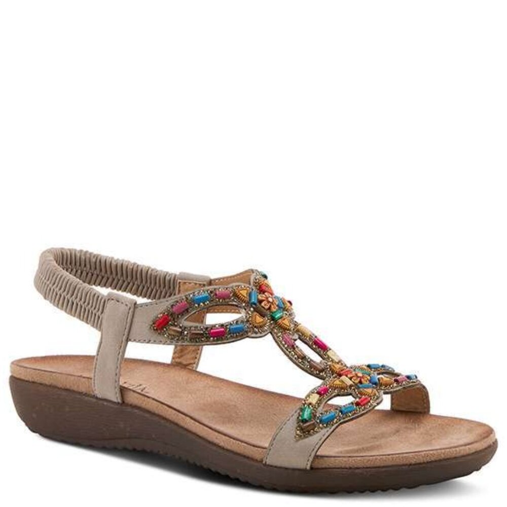 Stylish Grey Beaded Sandles